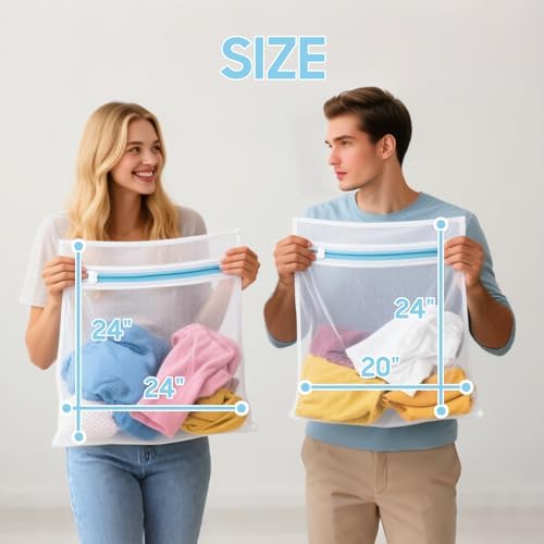 4 Pack Large Fine Mesh Laundry Bags - Image 2