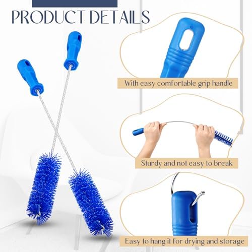 Baderke 2 Pcs Drain Brush Pipe Cleaning Tube Brush, 19.7 x 1.5 Inch - Image 3