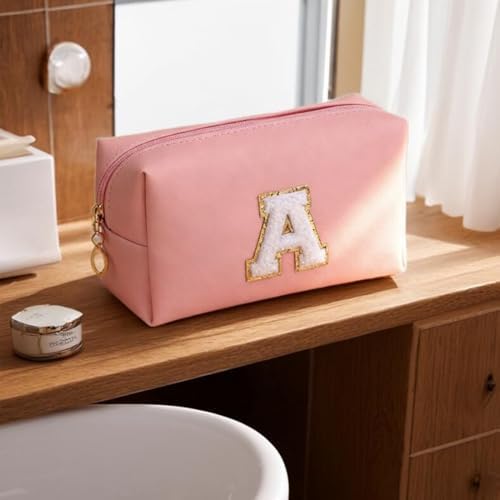 Initial Makeup Bag for Women Gifts, PU Leather Cosmetic Pouch - Image 4