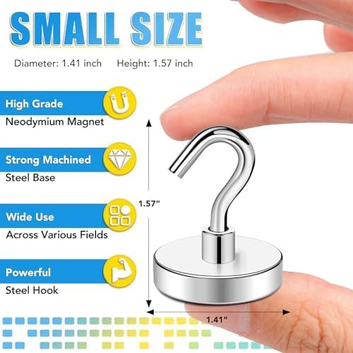 TRYMAG Magnetic Hooks for Cruise Cabins, 12 Pack - Image 2