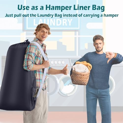 Coomee Heavy Duty Laundry Bag, 2 Pack XXL Nylon Laundry Bags - Image 4