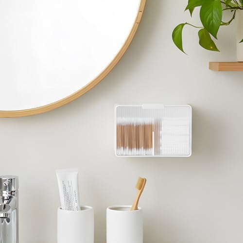 Bathroom Qtip Holder Dispenser, No Drilling Wall Mount Cotton Swabs Holder - Image 3