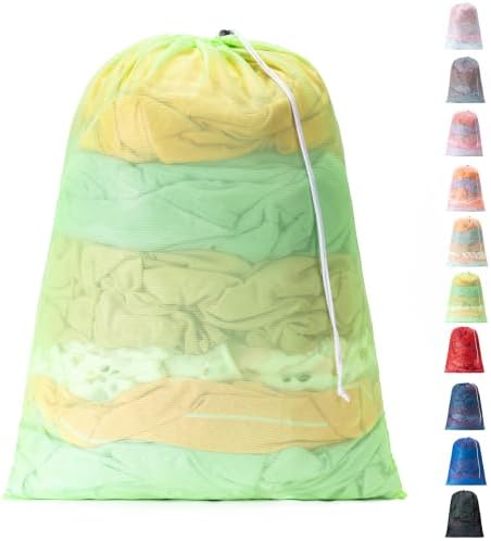 1 Pack Mesh Travel Laundry Bag 28" x 40"Extra Large Dirty Clothes Organizer by Unknown