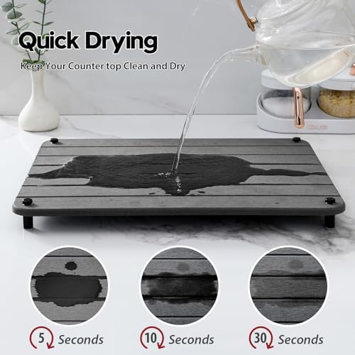 Razborci Stone Dish Drying Mat for Kitchen Counter, Water Absorbing Bathroom - Image 2