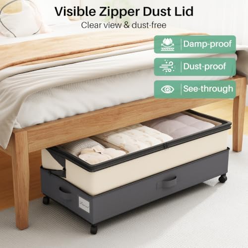 Kitstorack 4 Pack Height-adjustable Under Bed Storage - Image 5