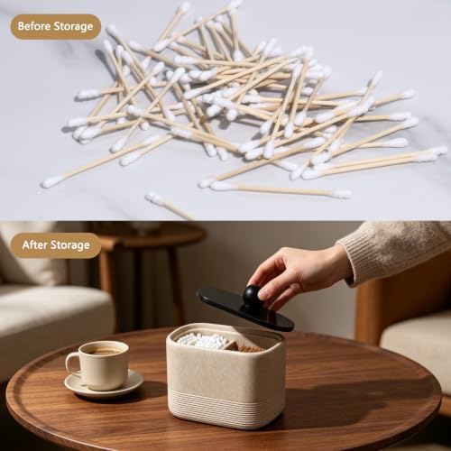 Double compartment resin cotton swab holder - Image 4