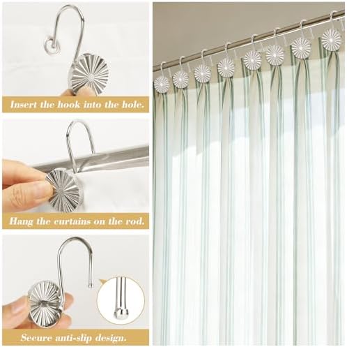 Metal Shower Curtain Hooks, Rust-Resistant Hooks - Image 6