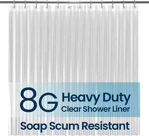 LiBa Shower Curtain PEVA 8G, 72x72 Inch Waterproof Clear by Liba