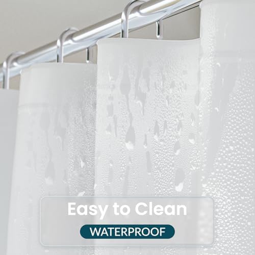 Titanker White Shower Curtain Liner 72 x 84 Extra Long Shower Liner Plastic - Image 3