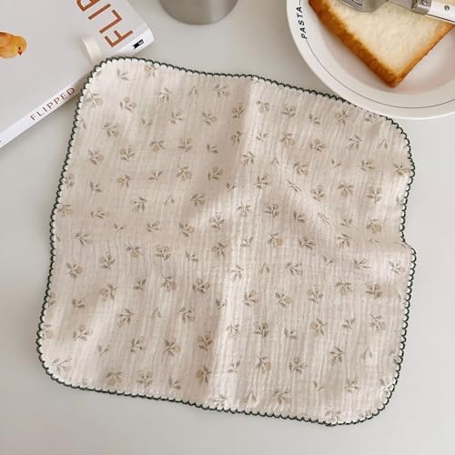 BuLuTu Vintage Floral Tea Towels Set of 4 Cotton Kitchen Dishcloths - Image 7