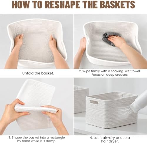 5 Pack Woven Storage Baskets, Decorative Storage Bins - Image 6