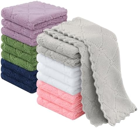 Homaxy Super Soft Absorbent Coral Velvet Dish Cloths 18 Pack by Homaxy