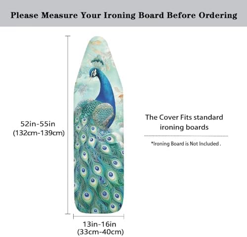 Peacock Ironing Board Cover Standard Size Portable Ironing Board Pad Polyester - Image 5