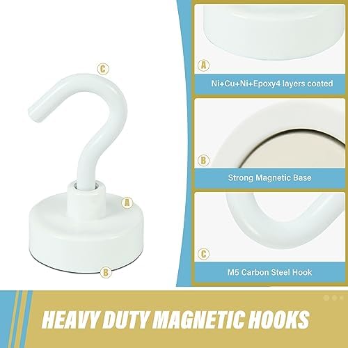 Neosmuk Magnetic Hooks, 40lb Heavy Duty, 10 Pack - Image 4