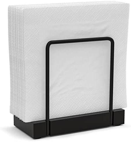 Wican Napkin Holder for Table, Bamboo Iron Standing Napkin Dispenser by Wican