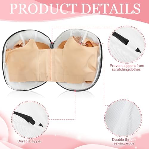 Shappy 6 Pcs Bra Washing Bag for Laundry Storage Women 11.81 Inch Black - Image 3
