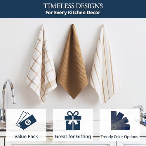 LANE LINEN Kitchen Towels & Dishcloths Set of 12-100% Cotton, Quick-Drying 18” - Image 4