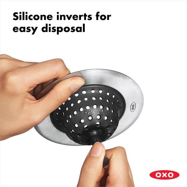 OXO Good Grips Silicone Sink Drain Strainer, Kitchen Sink Stopper - Image 3