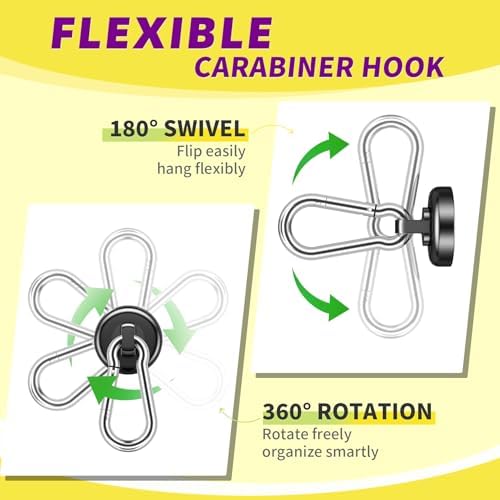 Black Magnetic Hooks, 70 lbs Heavy Duty Magnetic Hooks, 10 Pack - Image 5