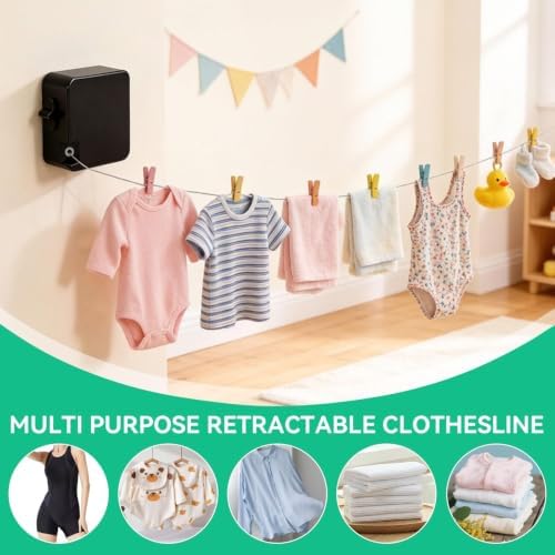 Retractable Clothesline Indoor Outdoor 20 FT, Stainless Steel Laundry Line - Image 6