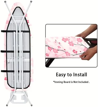 Nuxovilar Pink Cherry Blossom Ironing Board Cover 15x54 Polyester - Image 5