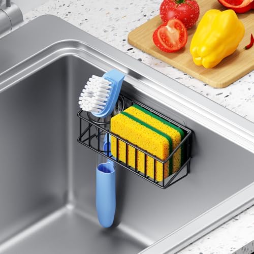 Kitchen Sink Organizer, Strong Adhesive Mount Detachable Sponge Holder - Image 7