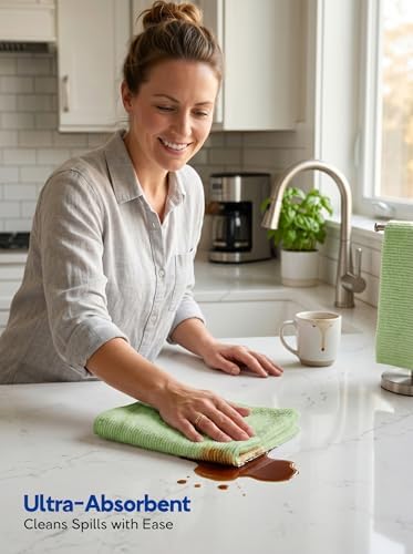 Utopia Towels Ribbed Cotton Kitchen Bar Mops, 12 Pack, 16x19 in, Sage Green - Image 5
