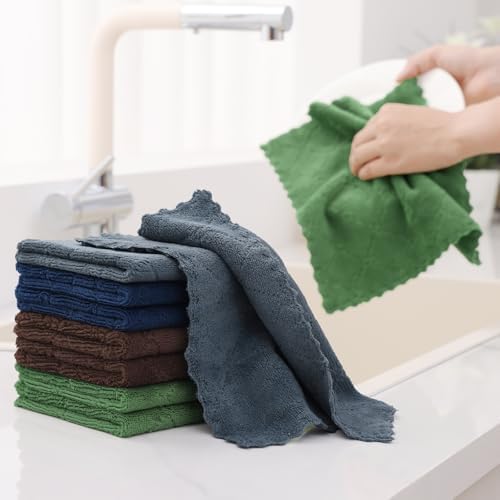 Homaxy 12 Pack Super Soft & Absorbent Coral Velvet Dish Cloths - Image 3