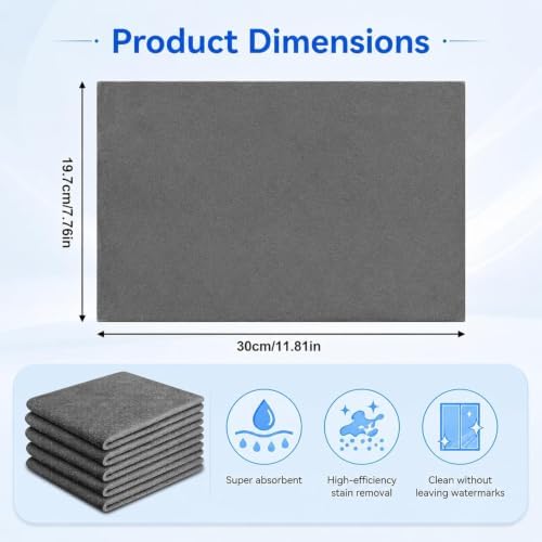 5 Pcs Magic Cleaning Cloths, Microfiber Cleaning Cloths, Thickened Streak-Free - Image 7