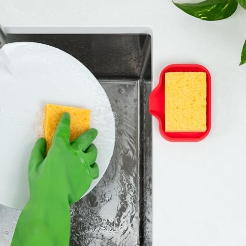 Zulay Kitchen Small Silicone Sponge Holder – Space-Saving Sink Organizer Tray - Image 6