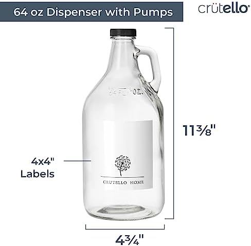 Crutello Glass Pump Dispenser for Laundry Detergent, Countertop Accessory - Image 2