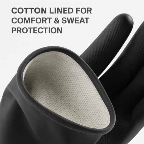 Tribello LIBMAN Heavy Duty Black Rubber Gloves - Image 4