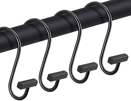 Black Shower Curtain Hooks, Rust Proof Shower Curtain Rings - Image 2