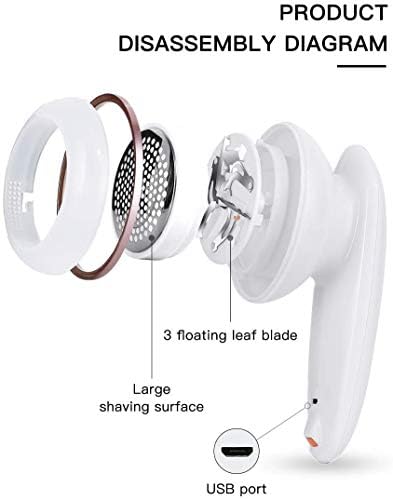 Lint Remover Shaver LtYioe Fabric Shaver USB Rechargeable Sweater Shaver Fabric - Image 5