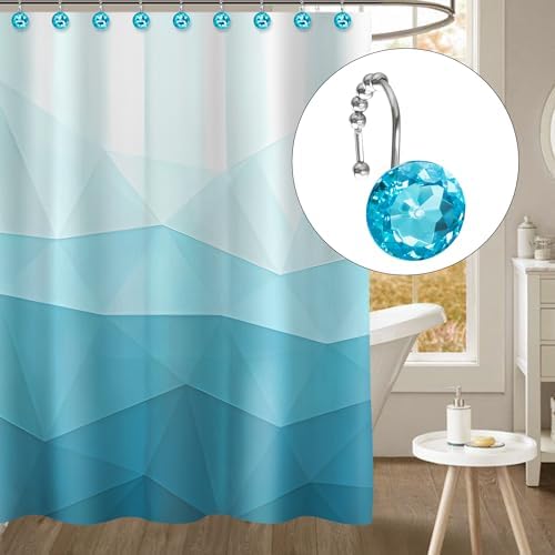 Sunlit Luxury Design Round Aqua Blue Diamond Crystal Gem Bling - Image 3