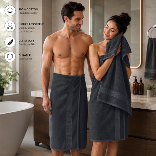 DAN RIVER 600 GSM Cotton Large Bath Towels Set of 4, 27 x 54 Inches - Image 3