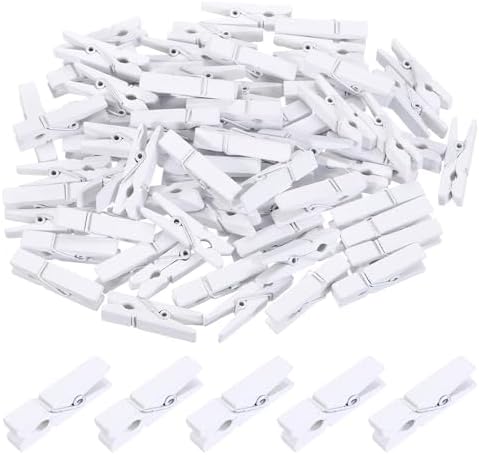 uxcell 100 Pcs Wooden Clothespins, 1.4 Inch Clothes Pins Wooden Colored Small by uxcell