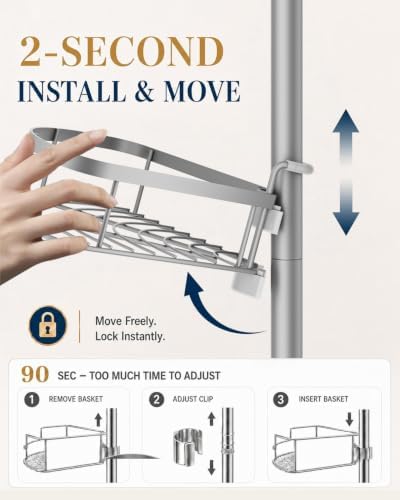 SEIRIONE Rustproof Shower Corner Caddy Organizer - Image 2