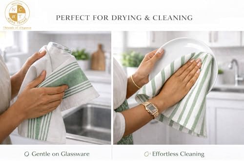 Pack of 6 Cotton Kitchen Towels Set, Dish Towels, Cleaning Rags, Kitchen Dish - Image 6