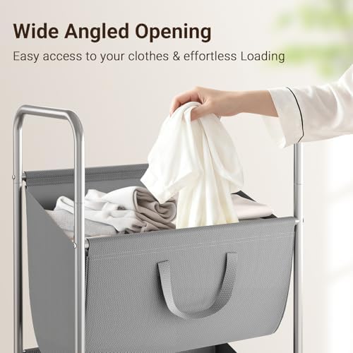 ELYKEN 3-Tier Vertical Rolling Laundry Hamper - Image 5
