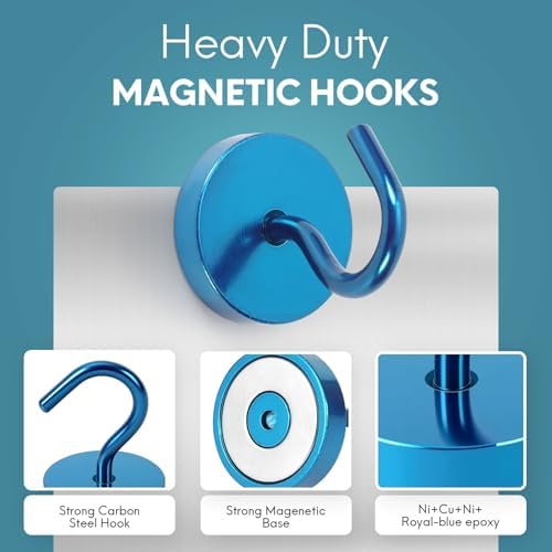 Neosmuk Magnetic Hooks Large Opening, 80lb+ Cruise Hooks, 6 Pack - Image 5