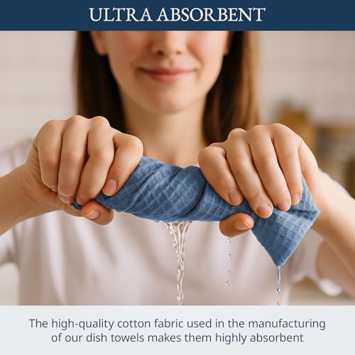 LANE LINEN Dish Towels Set of 12-18” x 28” Soft, Absorbent Cotton Kitchen Towels - Image 5