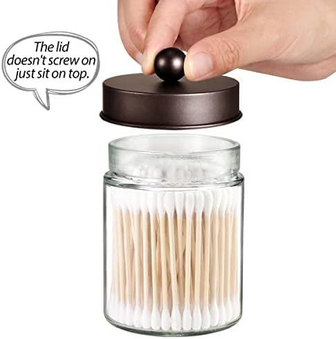 3 Pack Apothecary Jar Canisters Bathroom Vanity Organizer - Image 3