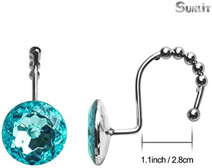 Sunlit Luxury Design Round Teal Blue Diamond Crystal Gem Bling - Image 2