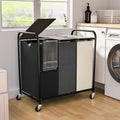 180L Laundry Sorter 3 Section, Rolling Laundry Basket by OLLDIDE
