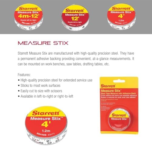 Starrett Tape Measure Stix, 1/2" x 48", S1 Style - Image 3
