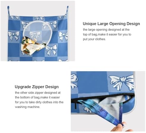 2PCS Hanging Laundry Hamper Bag Over the Door Laundry Hamper Wall Hamper Large - Image 4