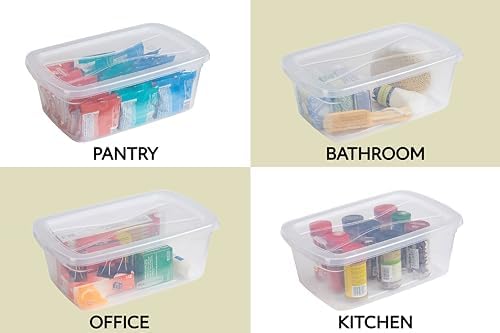 Rubbermaid Cleverstore Home/Office 6 Quart Clear Plastic Storage Tote Container - Image 6