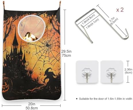 Witch Castle Halloween Door Hanging Laundry Hamper Bag - Image 3
