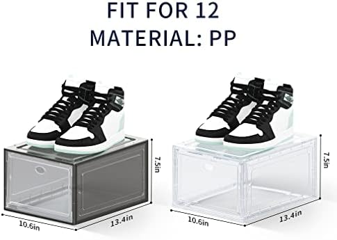 Large Clear Plastic Shoe Boxes Stackable Organizing Sneaker, 10 Pack Drop Front - Image 6